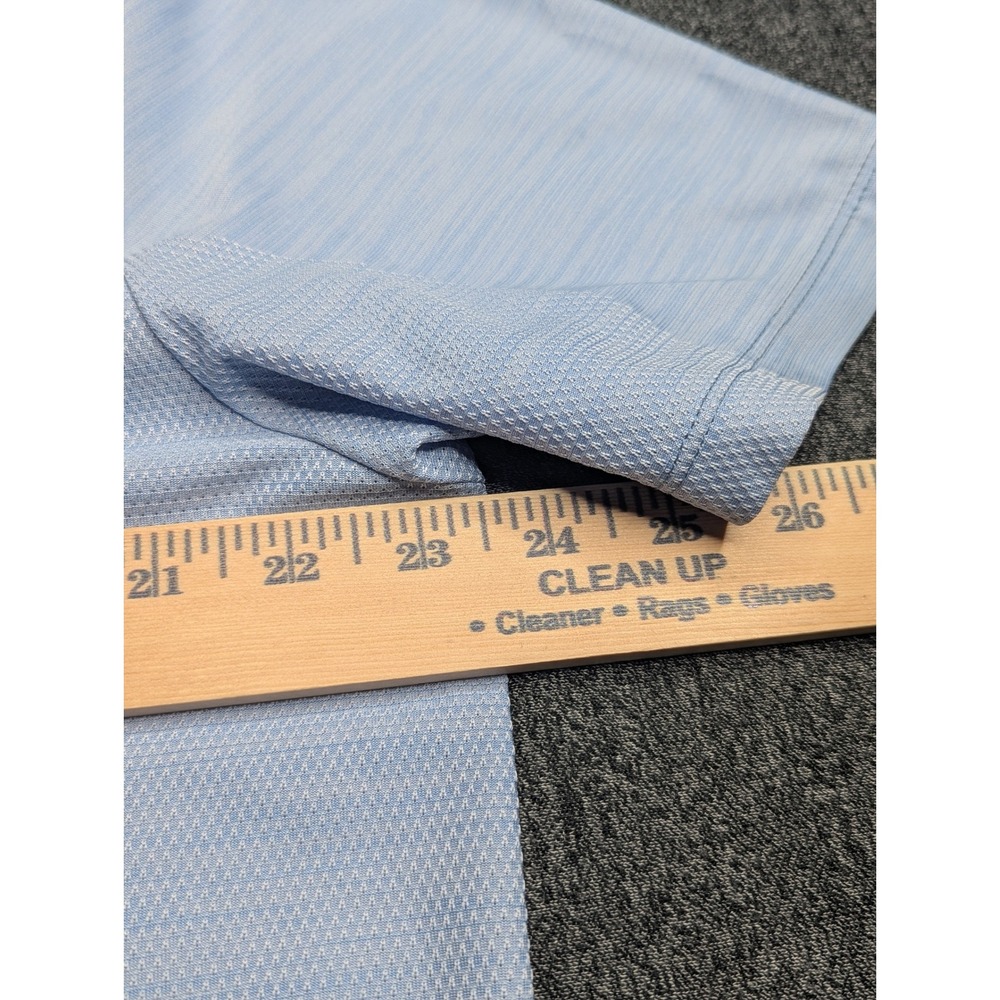 Tommy Bahama IslandZone Mens Large Blue Heathered Performance Golf Polo Shirt - Picture 6 of 8